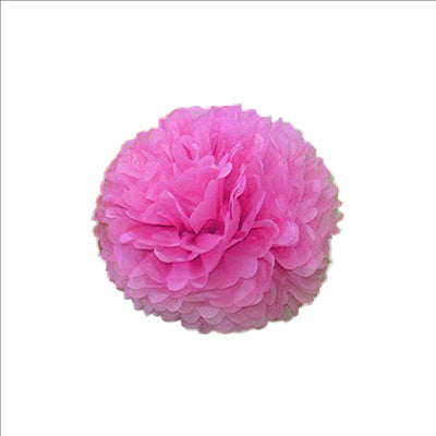 POM POM FLOWER  Ø 25 CM FUCHSIA PAPIER (10 UNITÉS)