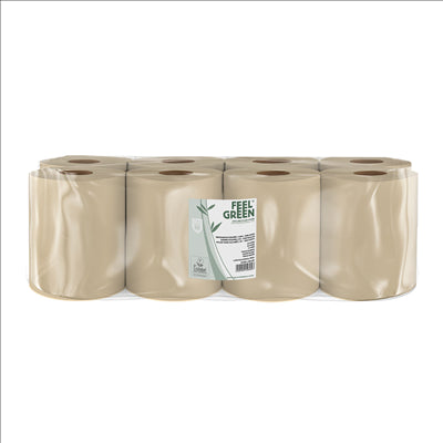 ESSUIE-MAINS "AUTOCUT" ECOLABEL 2 PLIS  21 G/M2 150 M Ø19,5x20 CM NATUREL OUATE (8 UNITÉS)
