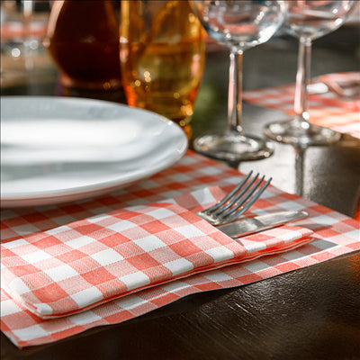 SETS DE TABLE 'LIKE LINEN - VICHY' 70 G/M2 30x40 CM ROUGE SPUNLACE (800 UNITÉS)