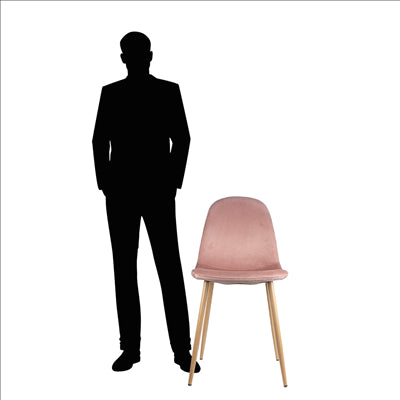 CHAISE 'SUPRA-TEK'  54x45x87 CM MAUVE VELOURS (4 UNITÉS)