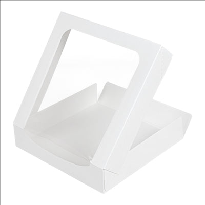 RÉCIPIENTS SUSHI+FÊNETRE 'THEPACK' 230 G/M2 + OPP 23x23x5 CM BLANC CARTON ONDULÉ NANO-MICRO (300 UNITÉS)