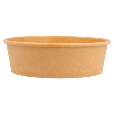 POTS SALADIERS 500 ML - 16,7 oz 300 + 18 PE G/M2 Ø15/12,8x4,5 CM NATUREL KRAFT (300 UNITÉS)