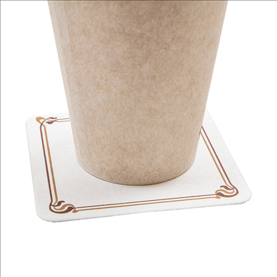 DESSOUS DE VERRE MARRON/OCRE 'MAXIM' 210 G/M2 8,5x8,5 CM BLANC CARTON (6000 UNITÉS)