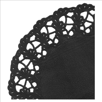 DENTELLES RONDES AJOURÉES  40 G/M2 Ø 11,5 CM NOIR PAPIER (250 UNITÉS)