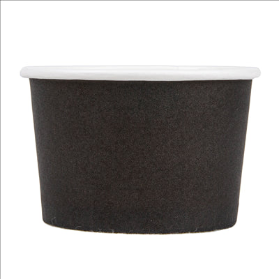 POTS À GLACES 120 ML 210 + 18PE G/M2 Ø 7,7x4,7 CM NOIR CARTON (2000 UNITÉS)