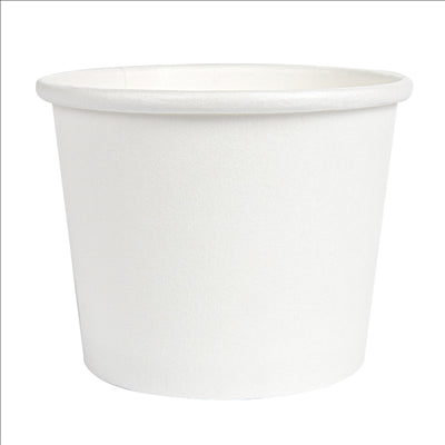 PETITS POTS 80 ML (2,6 oz) 210 + 18 PE G/M2 Ø6,15/4,75x4,8 CM BLANC CARTON (1000 UNITÉS)