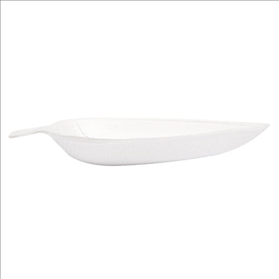 RÉCIPIENT FEUILLE 'BIONIC'  9x6x1,2 CM BLANC BAGASSE (1000 UNITÉS)