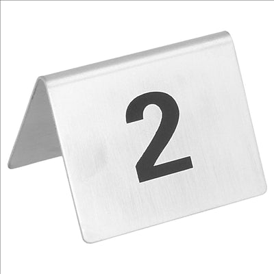 NUMÉROS DE TABLE DU 1 AU 25  5,2x4,2 CM ARGENTE INOX (1 UNITÉ)