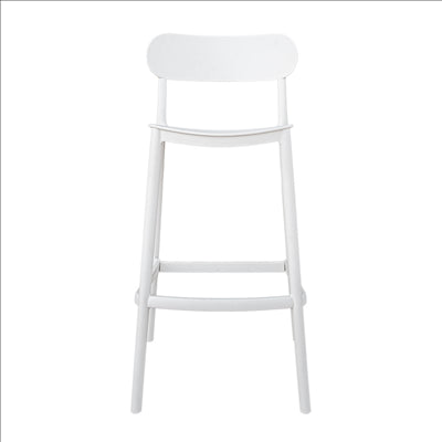 TABOURET HAUT AVEC DOSSIER 'SUPRA-TEK'  52x46x102 CM BLANC PP (4 UNITÉS)