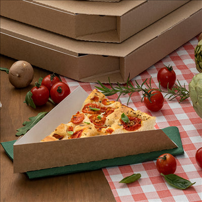 PELLES TRIANGULAIRES PIZZA 'THEPACK' 220 G/M2 21x16,5x3,5 CM NATUREL CARTON ONDULÉ NANO-MICRO (1200 UNITÉS)