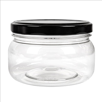 POT AVEC COUVERCLE 250 ML Ø10x6,5 CM TRANSPARENT PET (154 UNITÉS)