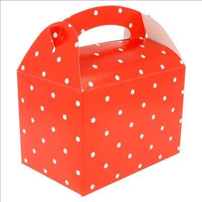 BOÎTES "À POIS"  320 G/M2 15,50x10,50x17,50 CM ROUGE CARTON (300 UNITÉS)