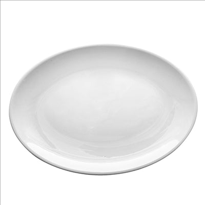 ASSIETTES OVALES 'ASAMI WARE'  46x32 CM BLANC MÉLAMINE (6 UNITÉS)
