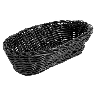 CORBEILLES SIMILAIRE OSIER ALLONGÉES  23x9x8 CM NOIR PP (12 UNITÉS)