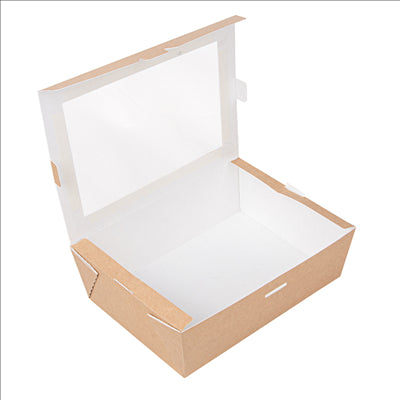 BOÎTES AVEC FENÊTRE 'THEPACK' 1980 ML 220 G/M2 + OPP 19,8x14x6,4 CM NATUREL CARTON ONDULÉ NANO-MICRO (150 UNITÉS)