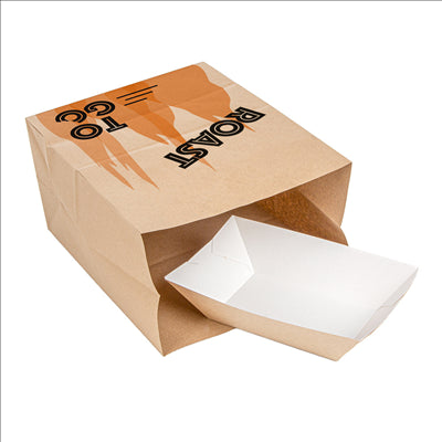 SACS SOS SANS ANSES POUR 1 POULET  70 G/M2 22+14x30 CM NATUREL PARCH.INGRAISSABLE (500 UNITÉS)