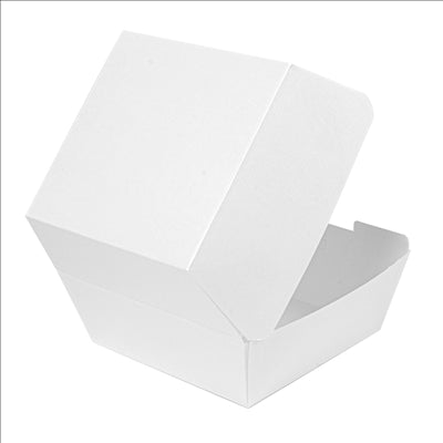 BOÎTES HAMBURGER 'THEPACK' 230 G/M2 14,4x13,6x9,2 CM (L+) BLANC CARTON ONDULÉ NANO-MICRO (500 UNITÉS)