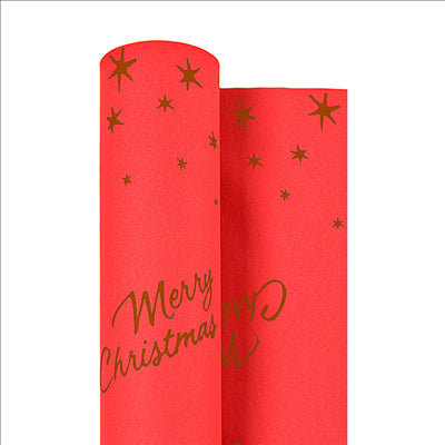 NAPPES 'MERRY CHRISTMAS' 55 G/M2 1,20x25 M ROUGE AIRLAID (1 UNITÉ)