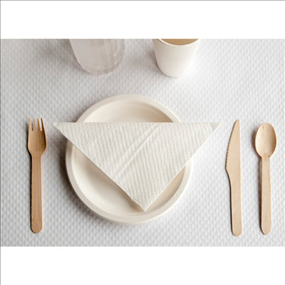 ASSIETTES 'BIONIC'  Ø 18x1,8 CM NATUREL BAGASSE (1000 UNITÉS)