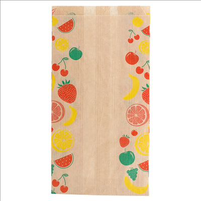 SACHETS PLATS POUR FRUITS 1 KG 32 G/M2 14+9x26 CM NATUREL KRAFT (500 UNITÉS)