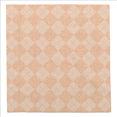 SERVIETTES 'LIKE LINEN - ARGYLE' 70 G/M2 40x40 CM ABRICOT SPUNLACE (600 UNITÉS)