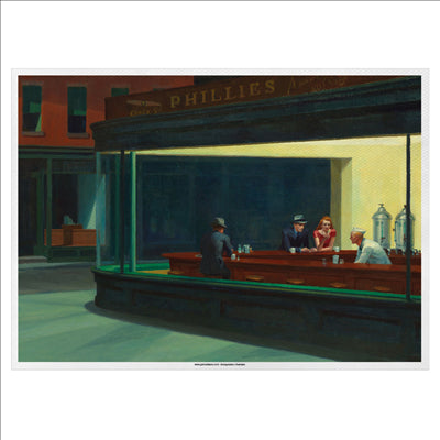 SETS DE TABLE OFFSET 'NIGHTHAWKS BY HOPPER' 70 G/M2 31x43 CM QUADRICHROMIE PAPIER (2000 UNITÉS)