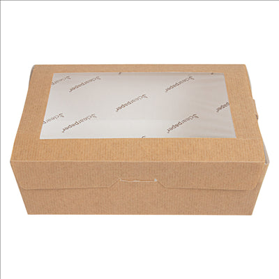 BOÎTES AVEC FENÊTRE ECO 'THEPACK' 1000 ML 220 G/M2 12x17x5,5 CM NATUREL CARTON ONDULÉ NANO-MICRO (200 UNITÉS)