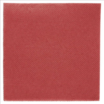 SERVIETTES ECOLABEL 'DOUBLE POINT' 18 G/M2 20x20 CM BORDEAUX OUATE (2400 UNITÉS)