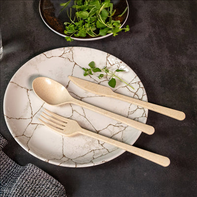 COUTEAUX 'LUXURY'  20 CM IVOIRE FIBRE DE BOIS (10 UNITÉS)