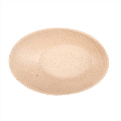 RÉCIPIENT OVALE 'BIONIC'  8x4,8x2,7 CM NATUREL BAGASSE (1000 UNITÉS)