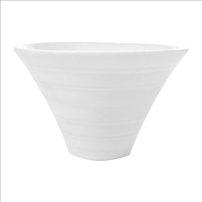 BOLS CONIQUES STRIÉS 160 ML  Ø9,5x6,5 (h) CM BLANC PORCELAINE (6 UNITÉS)