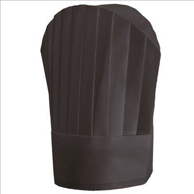 TOQUES CONTINENTAL CHEF'S "ROUND TOP"  30 CM NOIR AIRLAID (10 UNITÉS)