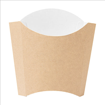 BOÎTES À FRITES STANDARD 'THEPACK' 135 G 220 G/M2 13x8x13,5 CM NATUREL CARTON ONDULÉ NANO-MICRO (1200 UNITÉS)