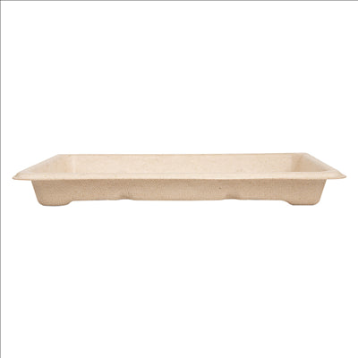 BOÎTES SUSHI 'BIONIC'  18,5x13x1,5 CM NATUREL BAGASSE (800 UNITÉS)