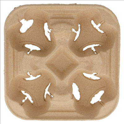 PORTE-GOBELETS, 4 GOBELETS  22x22 CM NATUREL CARTON (300 UNITÉS)