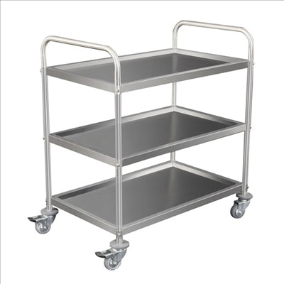 CHARIOT SERVICE 3 NIVEAUX  85x53x95 CM ARGENTE INOX (1 UNITÉ)