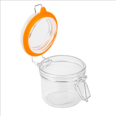 RÉCIPIENT STOCKAGE + FERMETURE CLIP 'WAKI GLASS' 200 ML Ø 8,3x8,5 CM TRANSPARENT VERRE (48 UNITÉS)