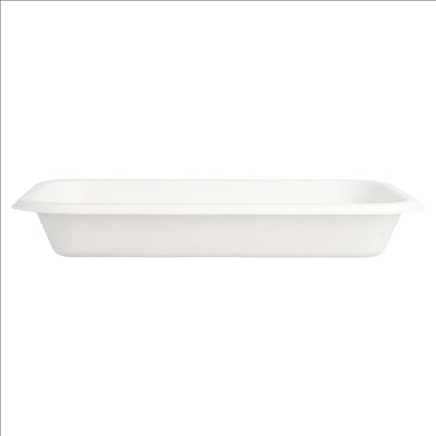 PLATEAUX 'BIONIC' 350 ML 18x12x2,5 CM BLANC BAGASSE (600 UNITÉS)