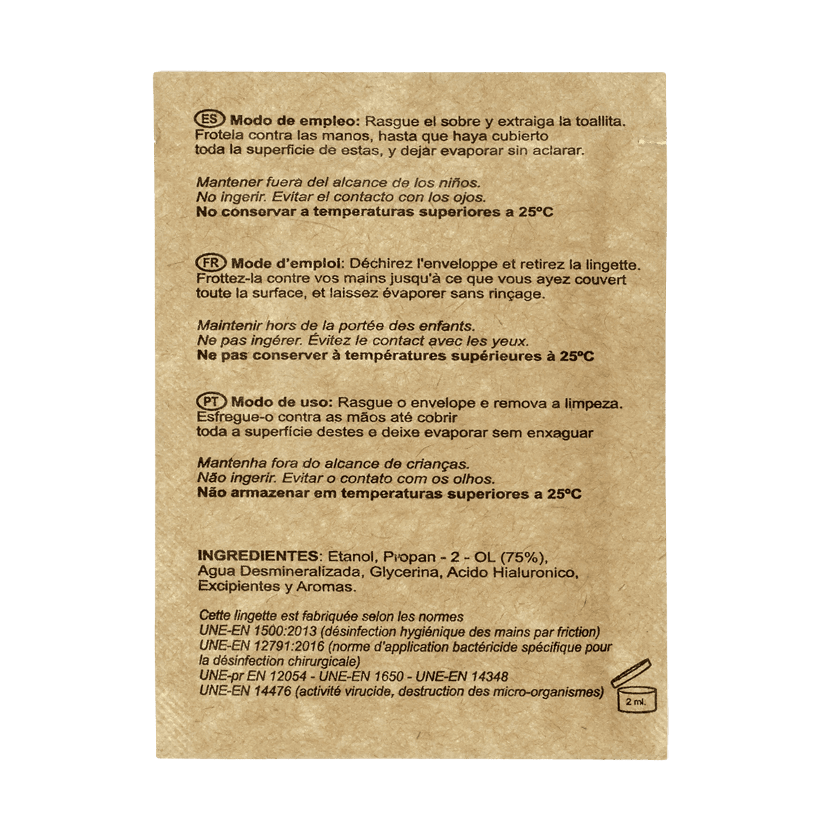 Sachet lingette désinfectante hydroalcoolique ｜ 500 Unité(s)