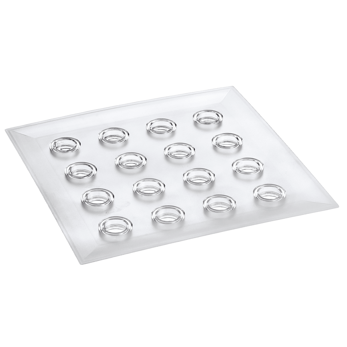 Plateau Odyssée transparent 16 flûtes 295x295 mm ｜ 25 Unité(s)