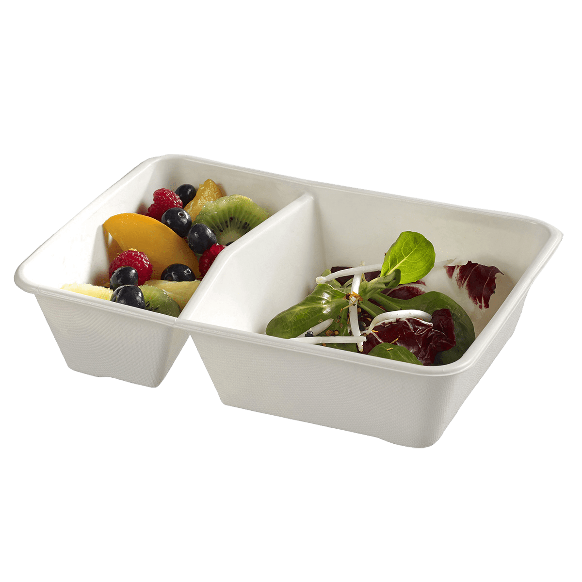 Barquette Quantum 2 compartiments avec lamination 900 + 450 ml ｜ 400 Unité(s)