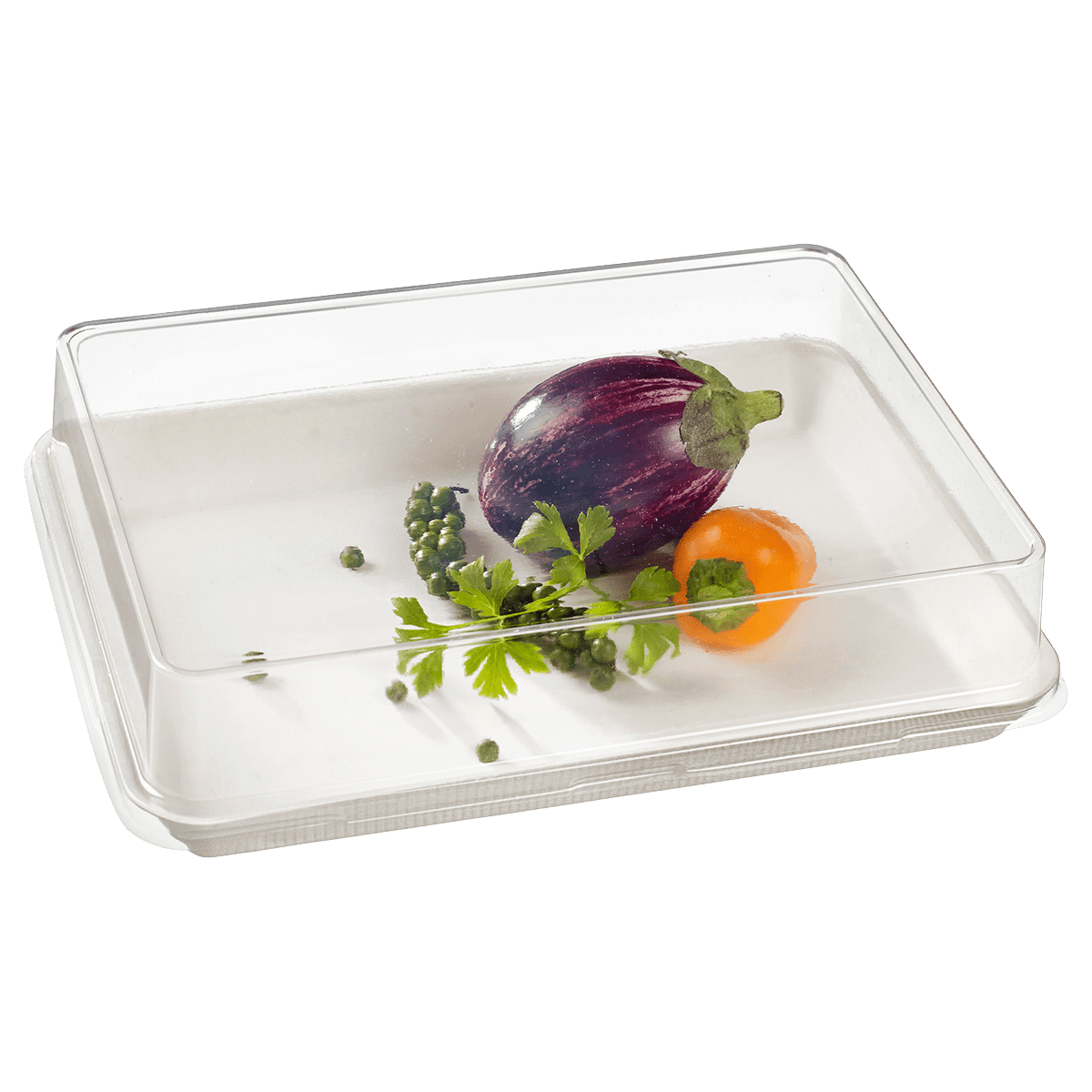Assiette Kanopée pulpe de canne avec lamination 200x150 mm ｜ 200 Unité(s)