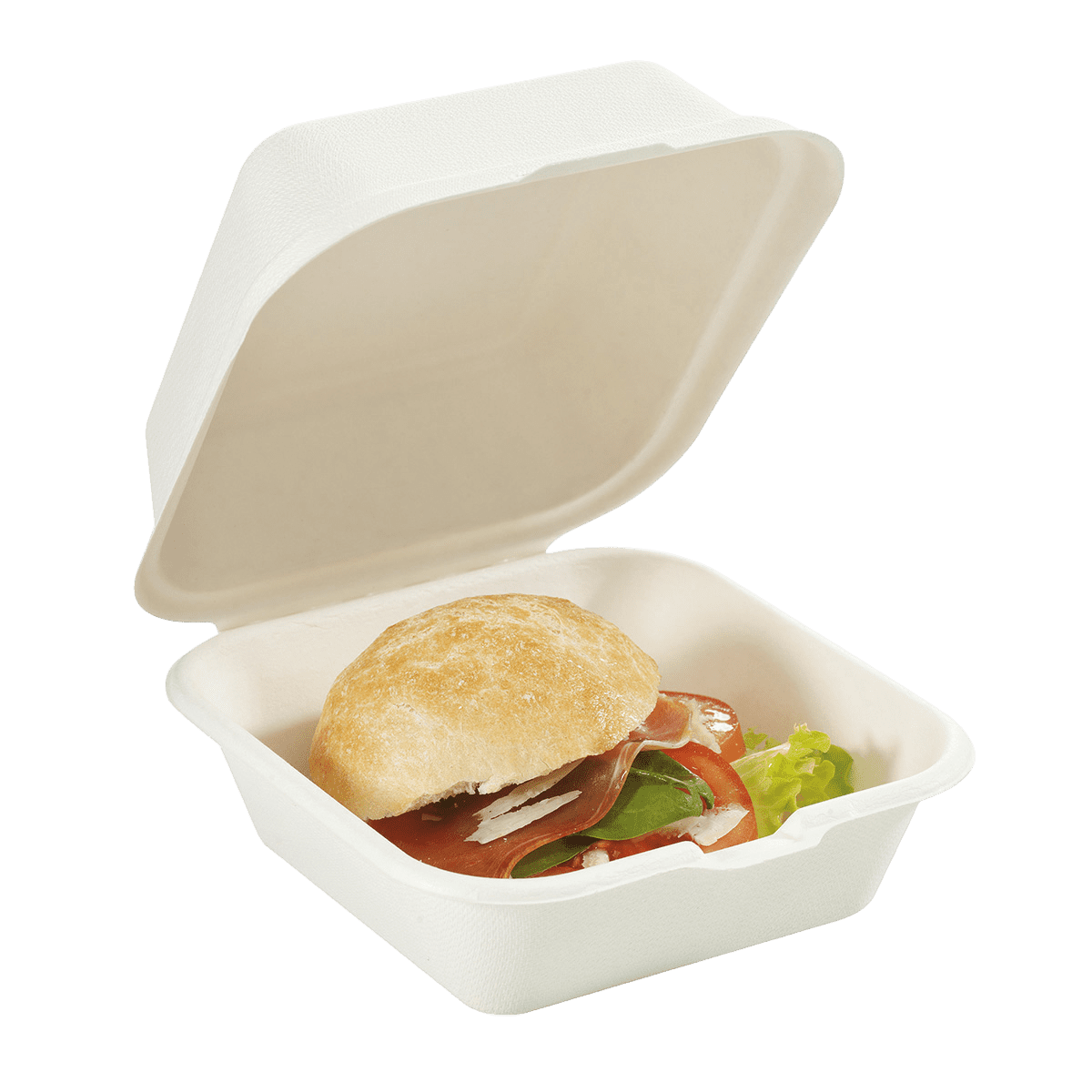 Boîte burger pulpe de canne 150x150x42 mm ｜ 600 Unité(s)