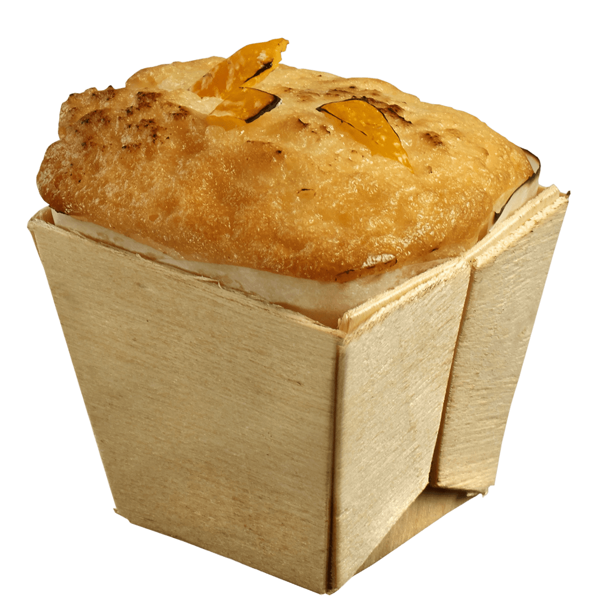 Barquette bois carrée haute + papier cuisson 65 ml ｜ 300 Unité(s)