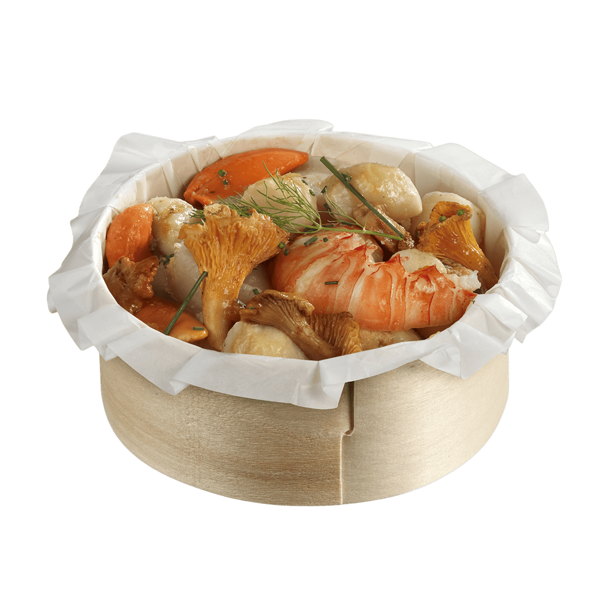 Cercle bois avec encoche + papier cuisson Ø130 H50 mm ｜ 240 Unité(s)