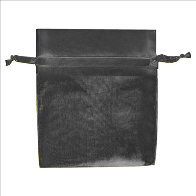 48 U. SACHETS ORGANDY AVEC FERMETURE  15x24 CM NOIR MICROFIBRE (1 UNITÉ)