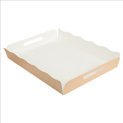 PLATEAUX + COUVERCLE 'THEPACK' 290 G/M2 40,5x30,5x6 CM NATUREL CARTON ONDULÉ MICROCANAL (150 UNITÉS)