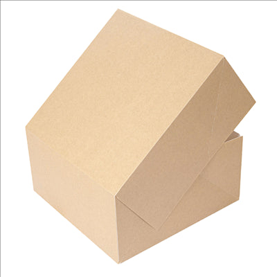 BOÎTES PATISSERIES SANS FENÊTRE 'THEPACK' 240 G/M2 24x24x12 CM NATUREL CARTON ONDULÉ NANO-MICRO (100 UNITÉS)