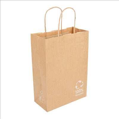 SACS SOS AVEC ANSES  80 G/M2 20+10x29 CM NATUREL KRAFT (250 UNITÉS)