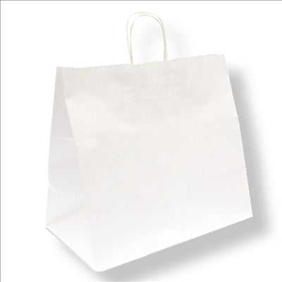 SACS SOS TRAITEUR AVEC ANSES  90 G/M2 36+21x33,5 CM BLANC CELLULOSE (250 UNITÉS)